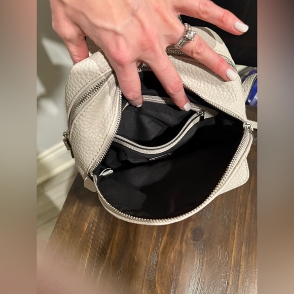 COLAB Cream Pebble Vegan Leather Backpack - Picture 13 of 16